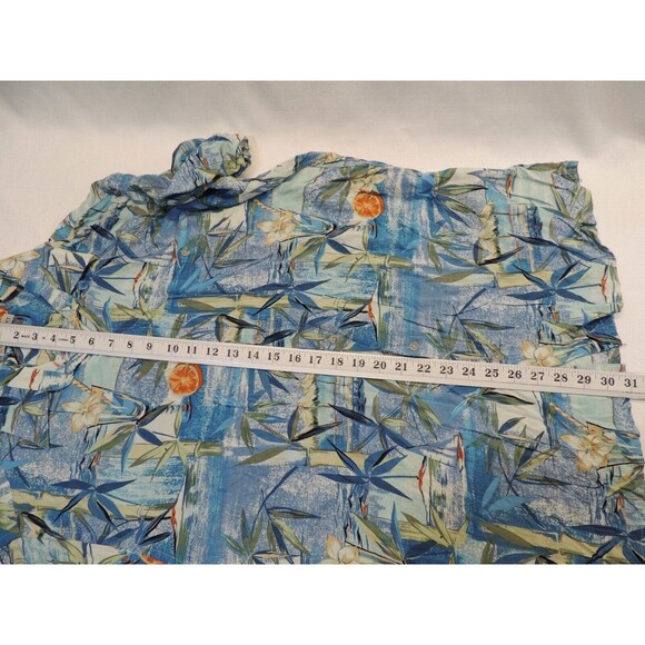 Hollis River Sailboats Palm Trees Tropical Hawaiian‎ Rayon S/S Shirt Large - Picture 3 of 4